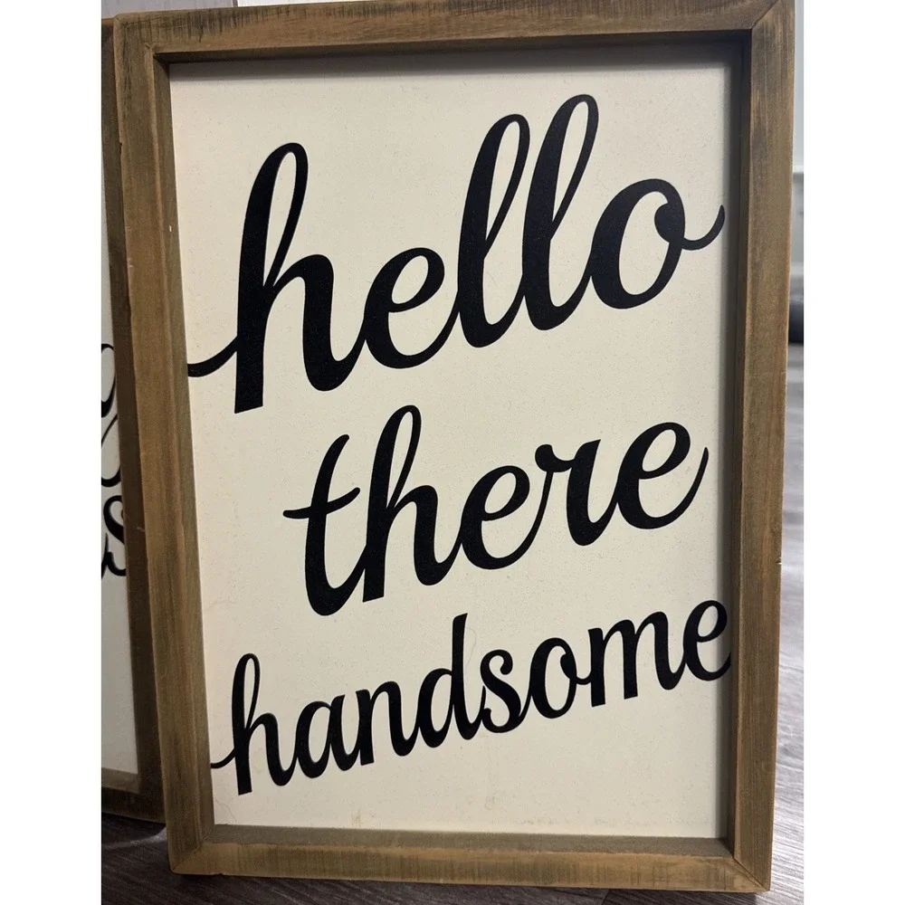 Hello There Handsome and Good Morning Gorgeous Matching Wall Art Decor